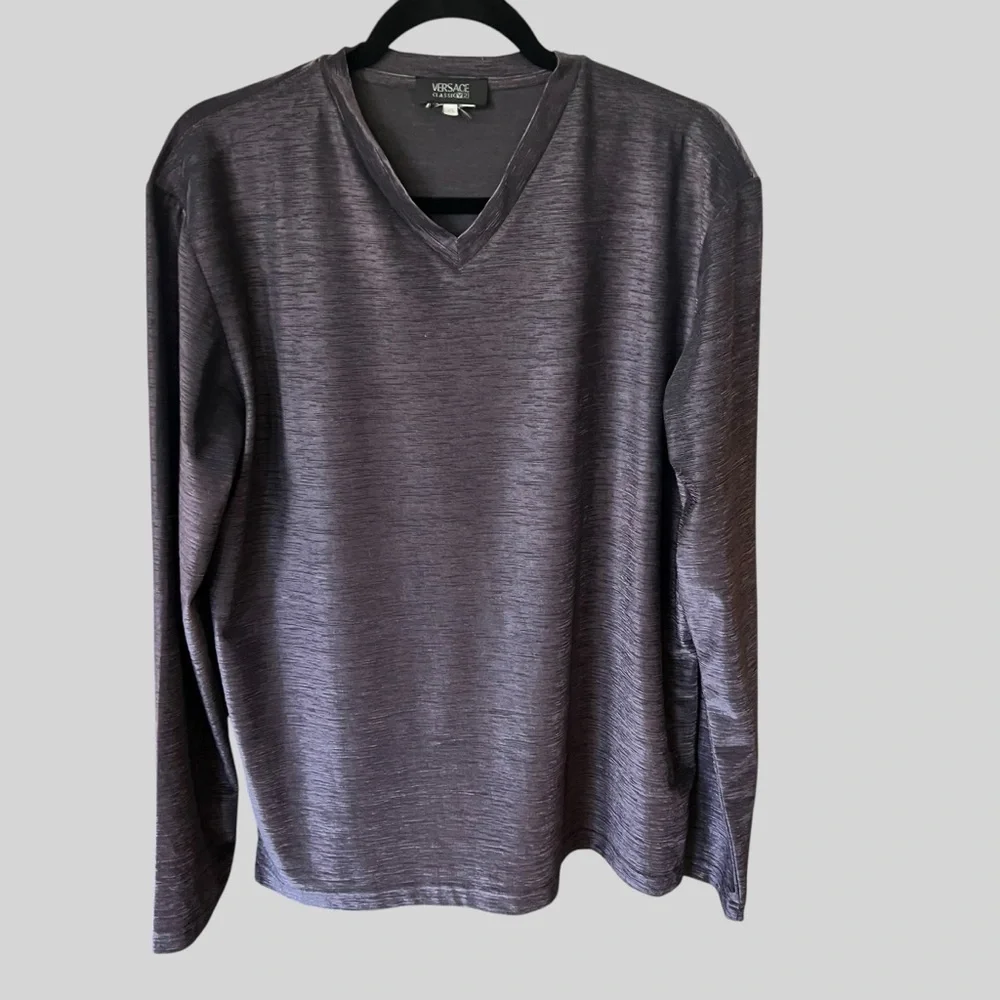 Versace Classic V 2 Men’s Charcoal V-Neck Top